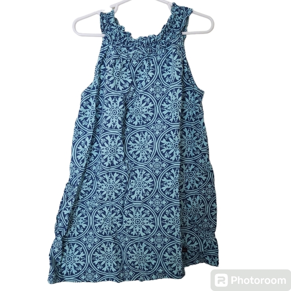 Tea Collection Blue Patterned Smock Dress Size 5 - Picture 2 of 6